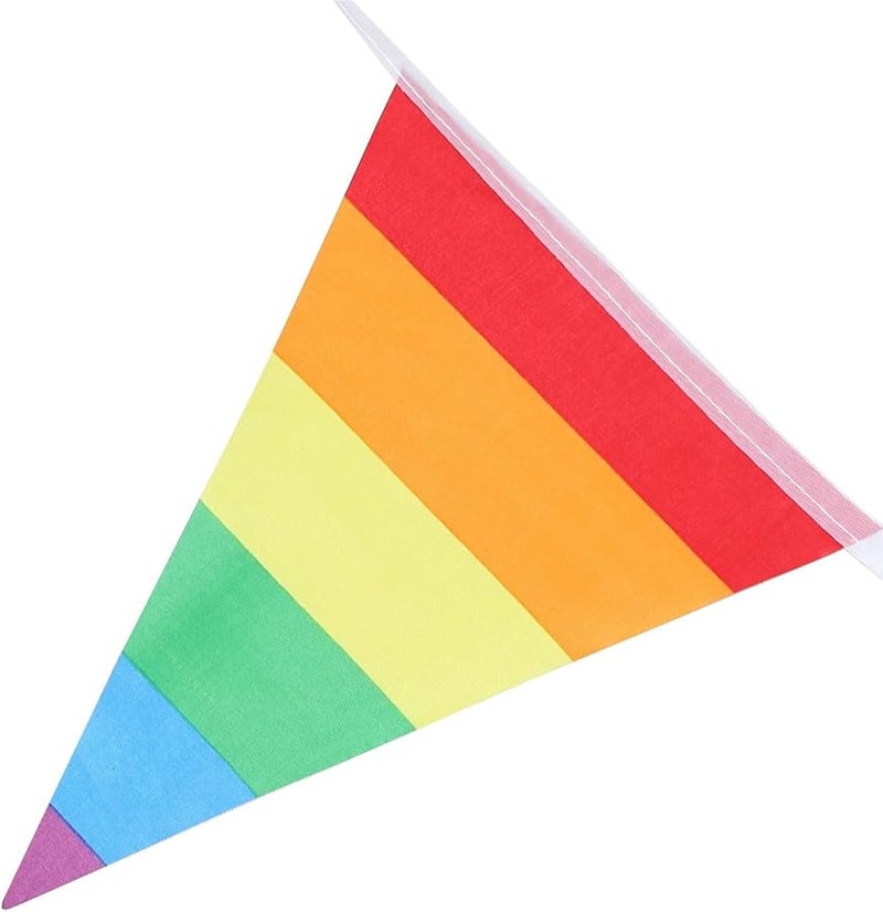2pcs 100m Triangle Banner Flags Fabric Bunting For Birthday Wedding Festival Outdoor Lawn Yard - Image 4